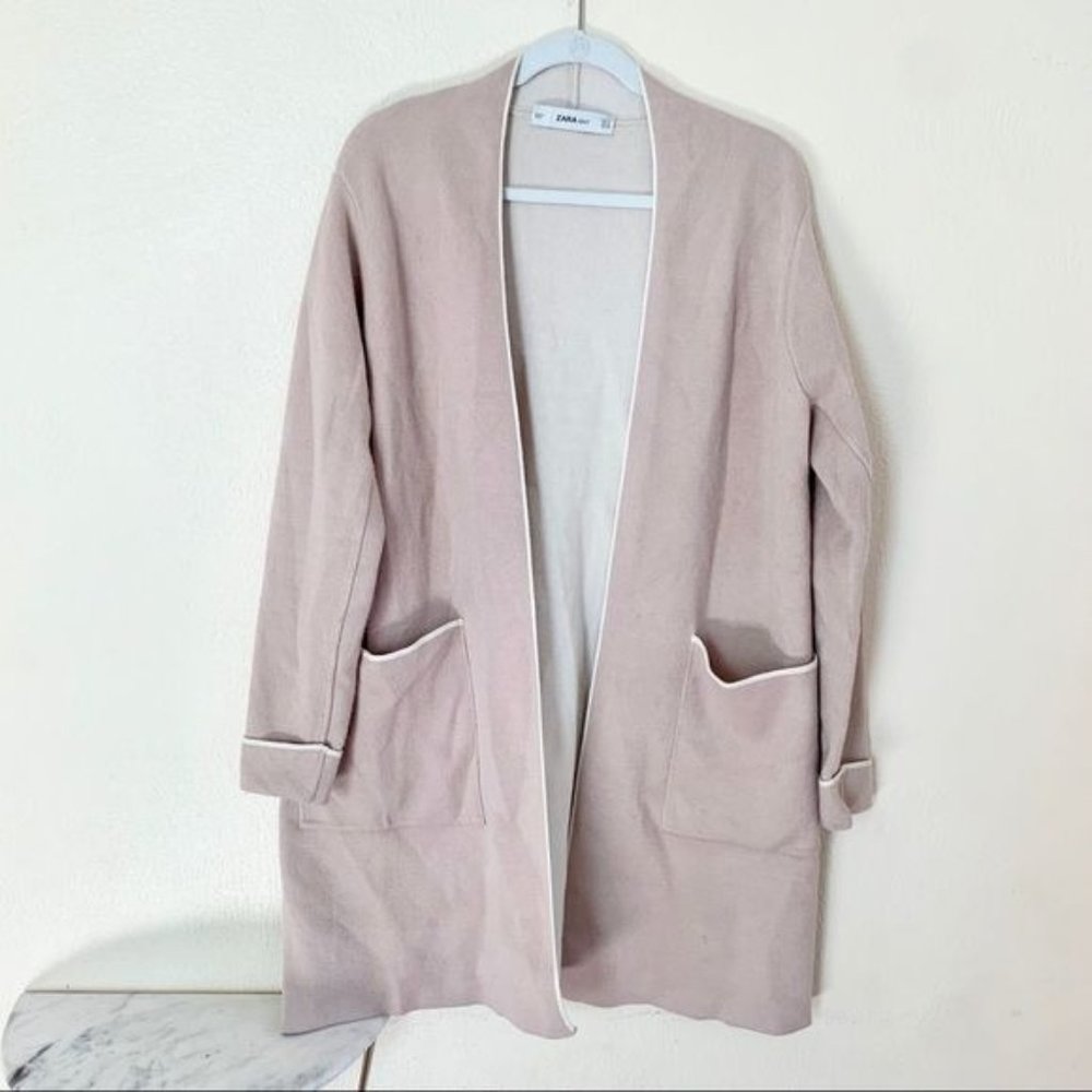 Zara Blush Pink Open-Front Cardigan